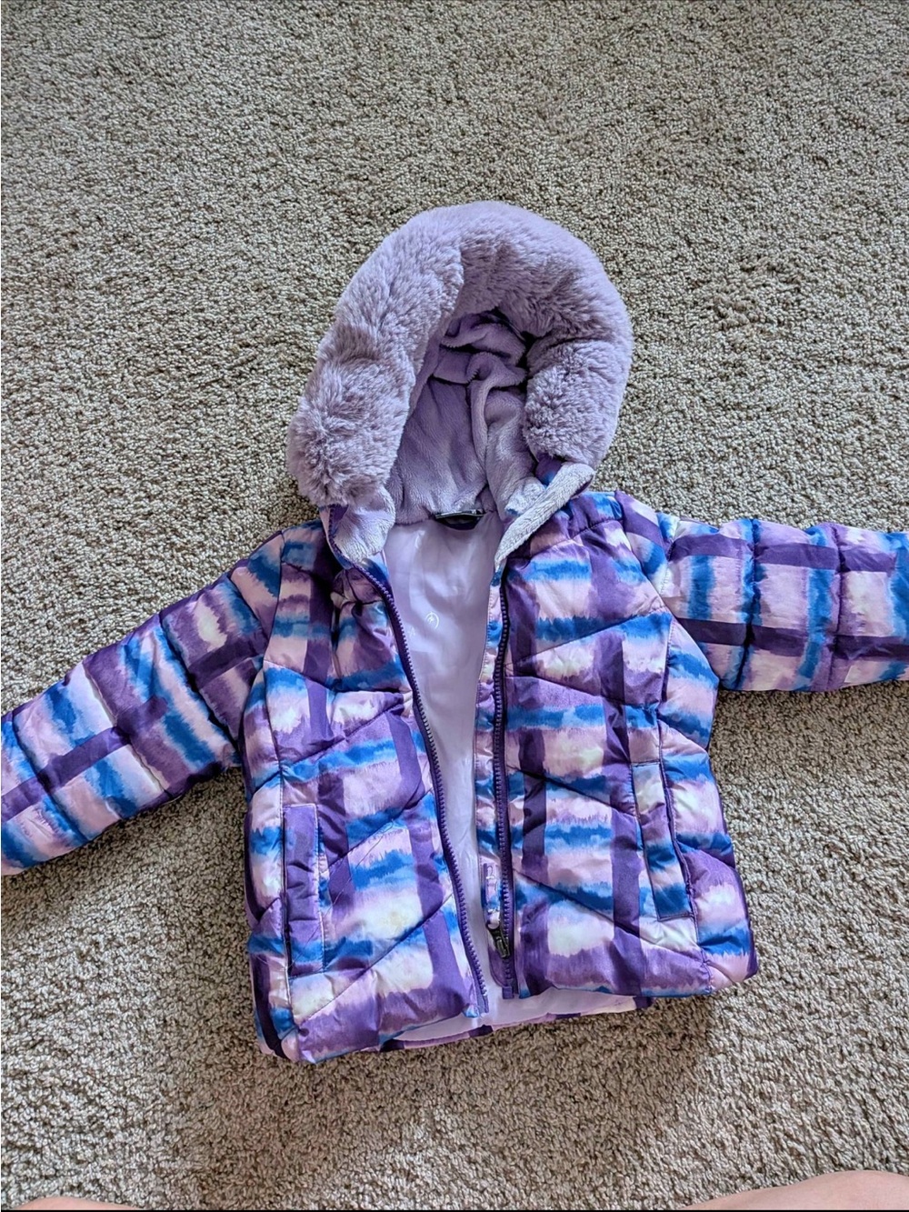 Snozu Lilac Plush-Lined Jacket with Soft Hood